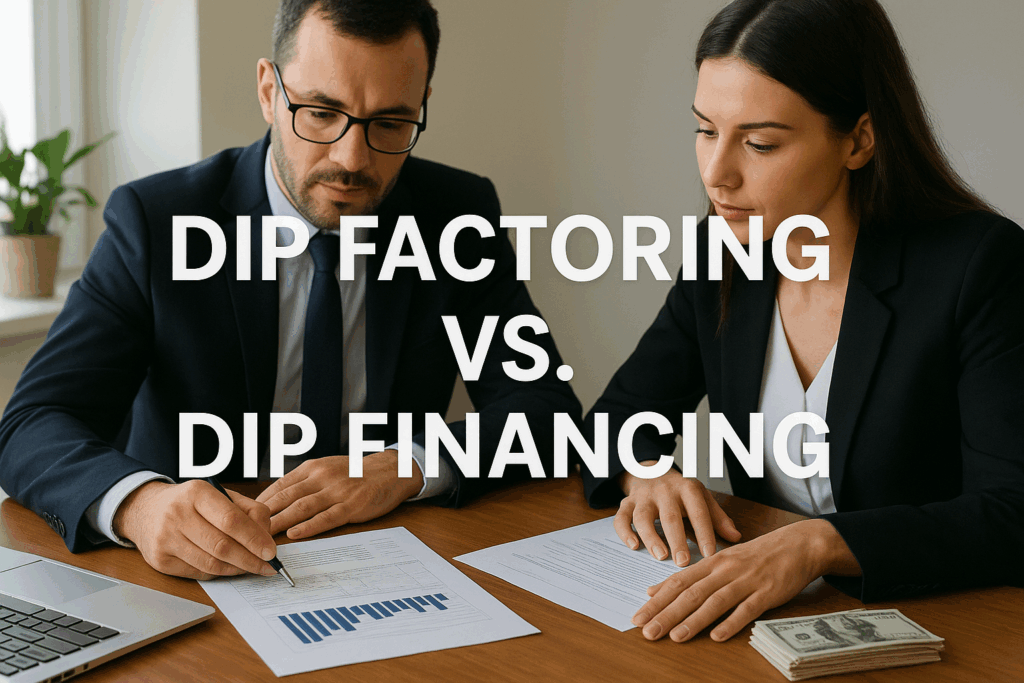 Dip Factoring vs Dip Financing, Factor helping female business owner with DIP Factoring.