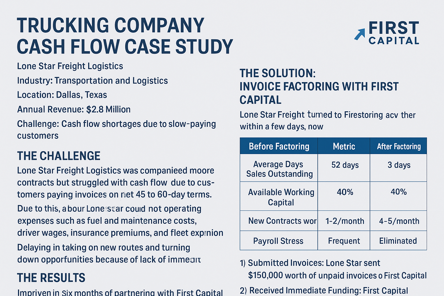Trucking Company Cash Flow